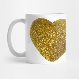 gold glitter heart Mug